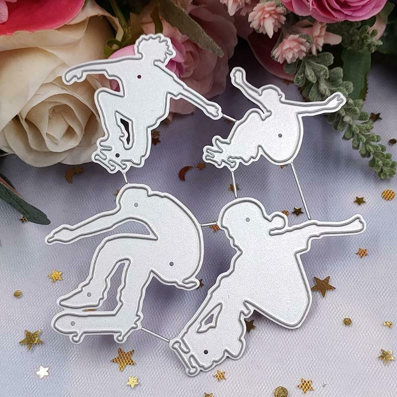 Skateboarding Shaped Border Frame Die Cuts Carbon Steel Embossing Template DIY