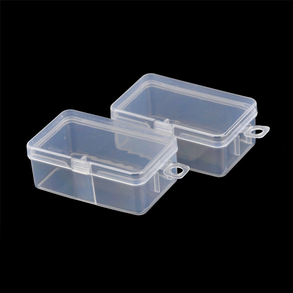 2pcs Rectangle Transparent Plastic Storage Box Small Parts Box.l8