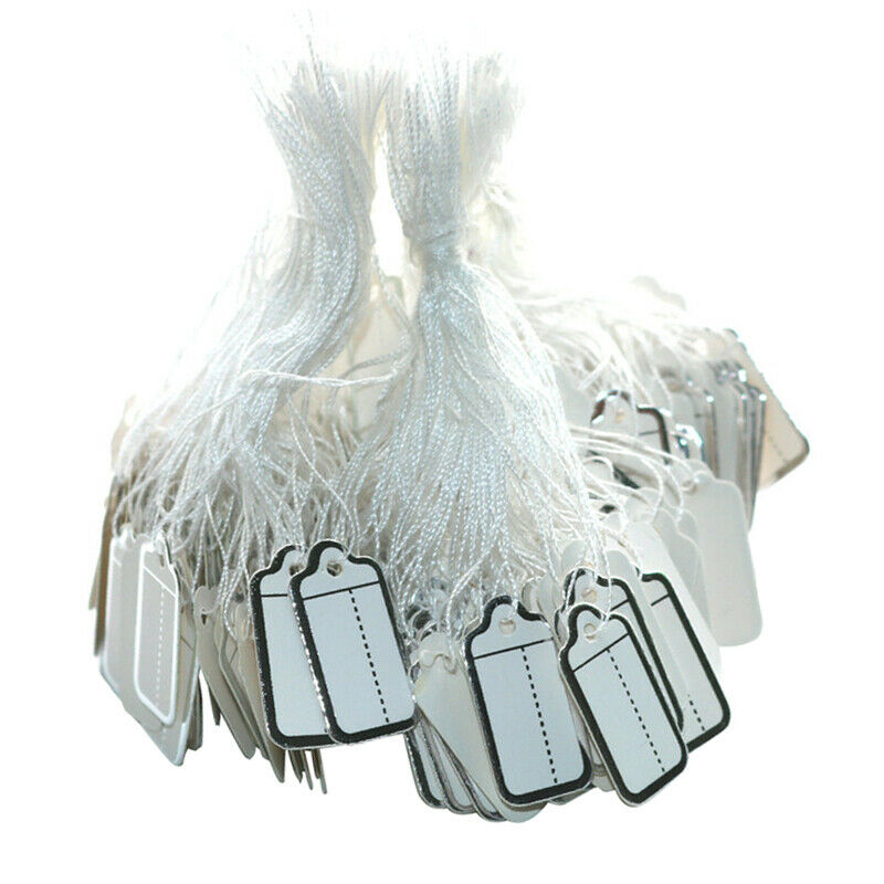 500Pcs White Marking Tags Price Tags Price Labels Display Tags with Hanging