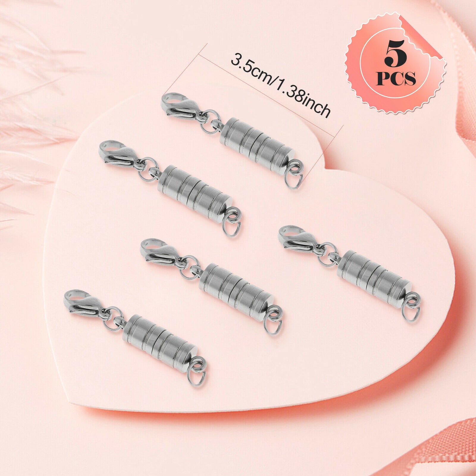 5Pcs Magnetic Clasps Lobster Connectors Barrel Shaped DIY Necklace Bracelets