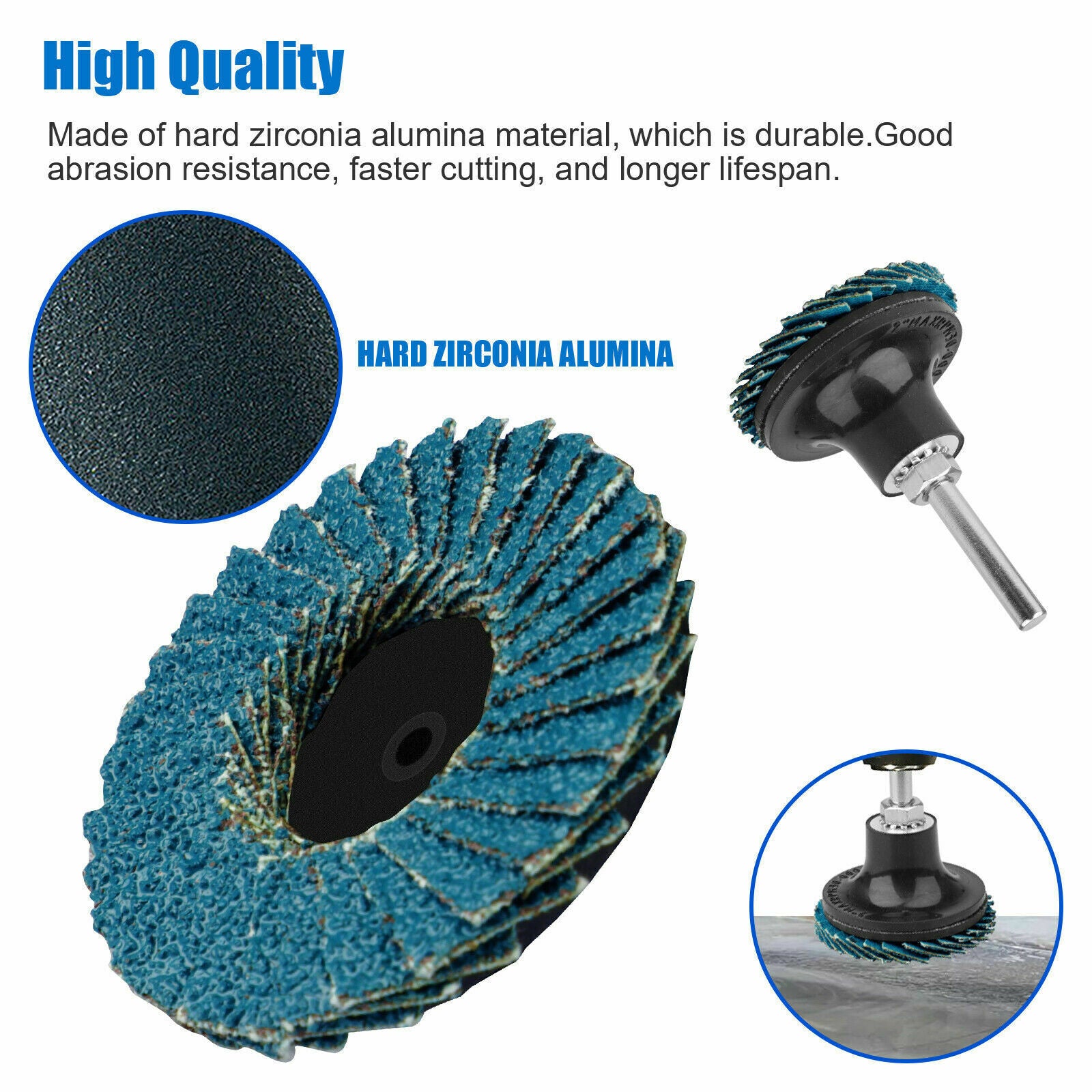 21PCS 2 Inch Sanding Flap Disc Angle Grinding Wheels Set Polishing W/Holder Kit