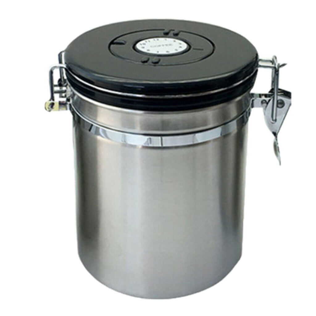 Stainless Steel Airtight Canister with Co2 Vent Valve ＆ Date Tracker Wheel and