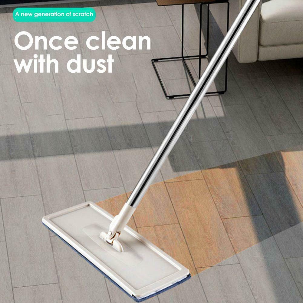 6pcs Cloth Flat Squeeze Auto Spin Mop Fiber Avoid Hand Washing Home Kitchen