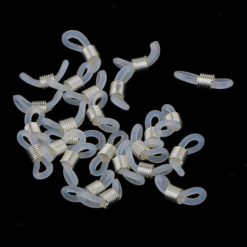 100 Pcs Black White Wholesale Rubber Loop Metal Coil Eyeglass End Loop