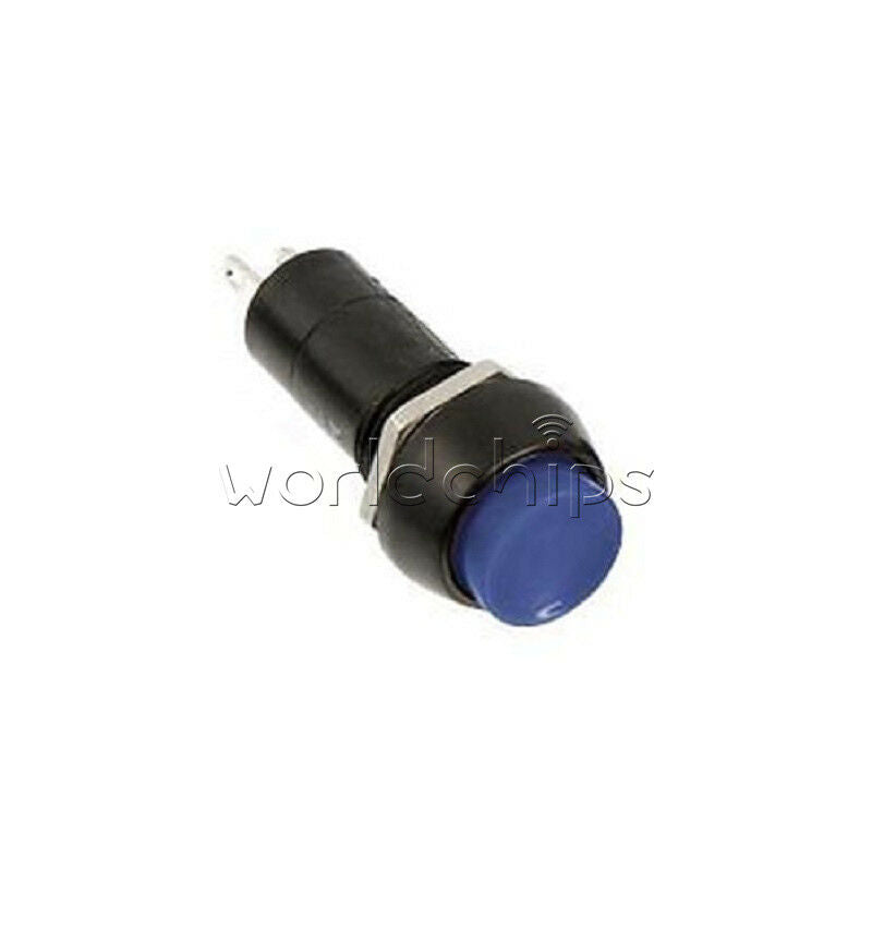5PCS Blue Push Button Switch 12mm 250V 3A PBS-11B No Self-Lock ON/OFF Lock