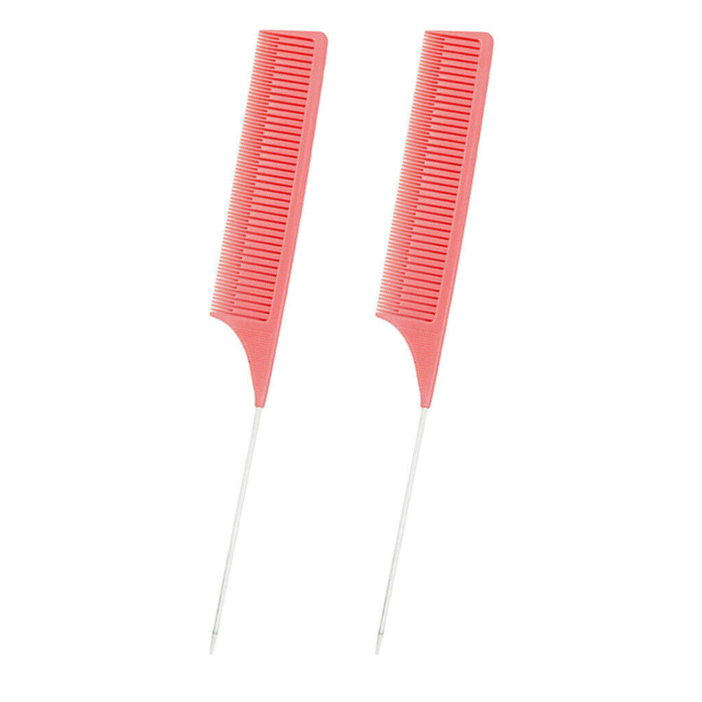 2Pcs Pink Weaving Highlighting Foiling Hair Comb for Styling Combs Brush