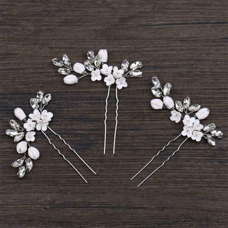 Bride Hairpins Wedding Luxury Decoration Headwear Jewelry Floral Elegant Stick