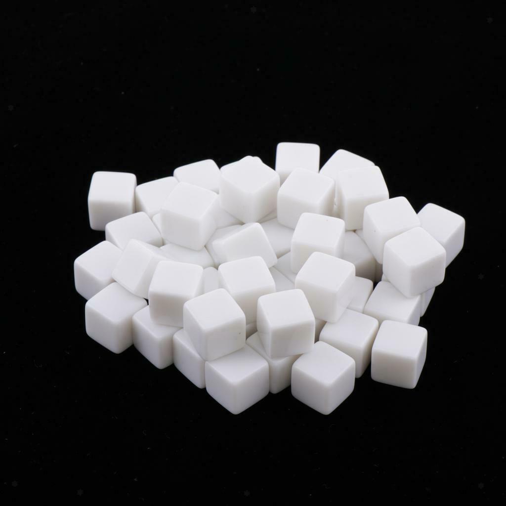 Set of 50 D6 six-sided plastic dice blank dice