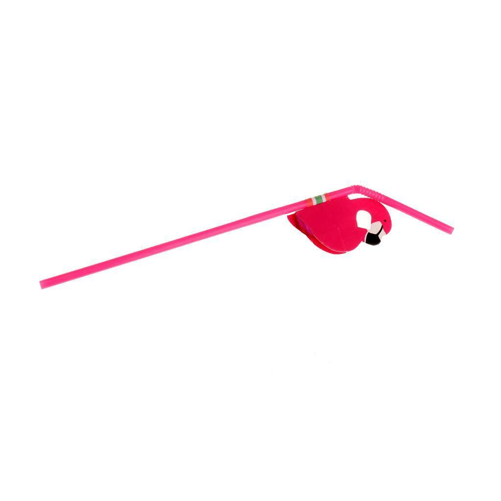 25pcs Pink Holiday Plastic Bendy   Birthday Party Flamingo Drinking Straws