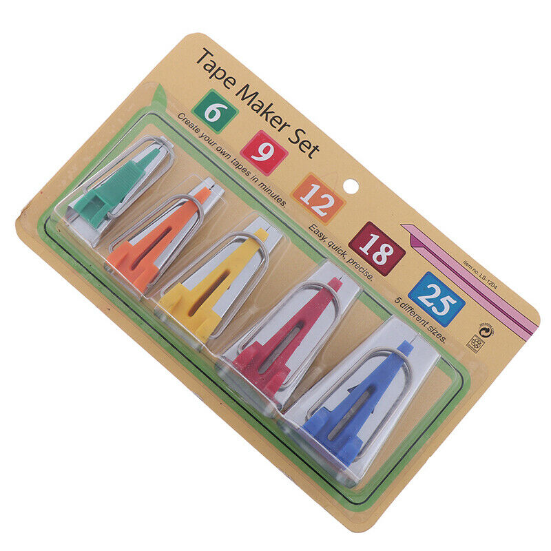 5Pcs/Set Size Fabric Bias Tape Maker Tools Handmade Craft Sewing DIY Ac gsL Rf