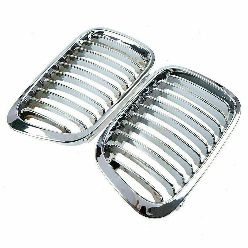 Pair Front Radiator Kidney Grille Cover Fits BMW E46 3 Series 4-Door 1998-2001