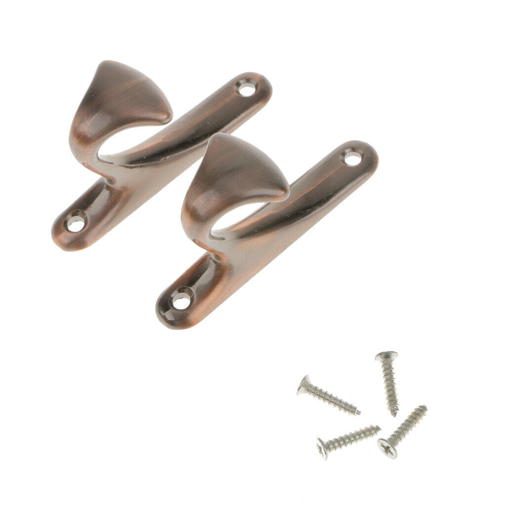2Pcs Zinc Alloy Drapery Door Curtain Tiebacks Holdback Wall Hooks Cooper