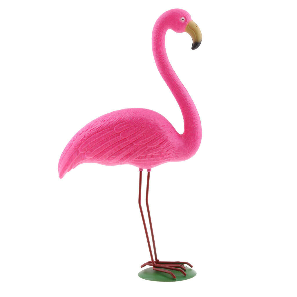 Set F 2pc Vivid Pink Flamingo Yard Simulation Flamingoes Lawn Yard Art Decor