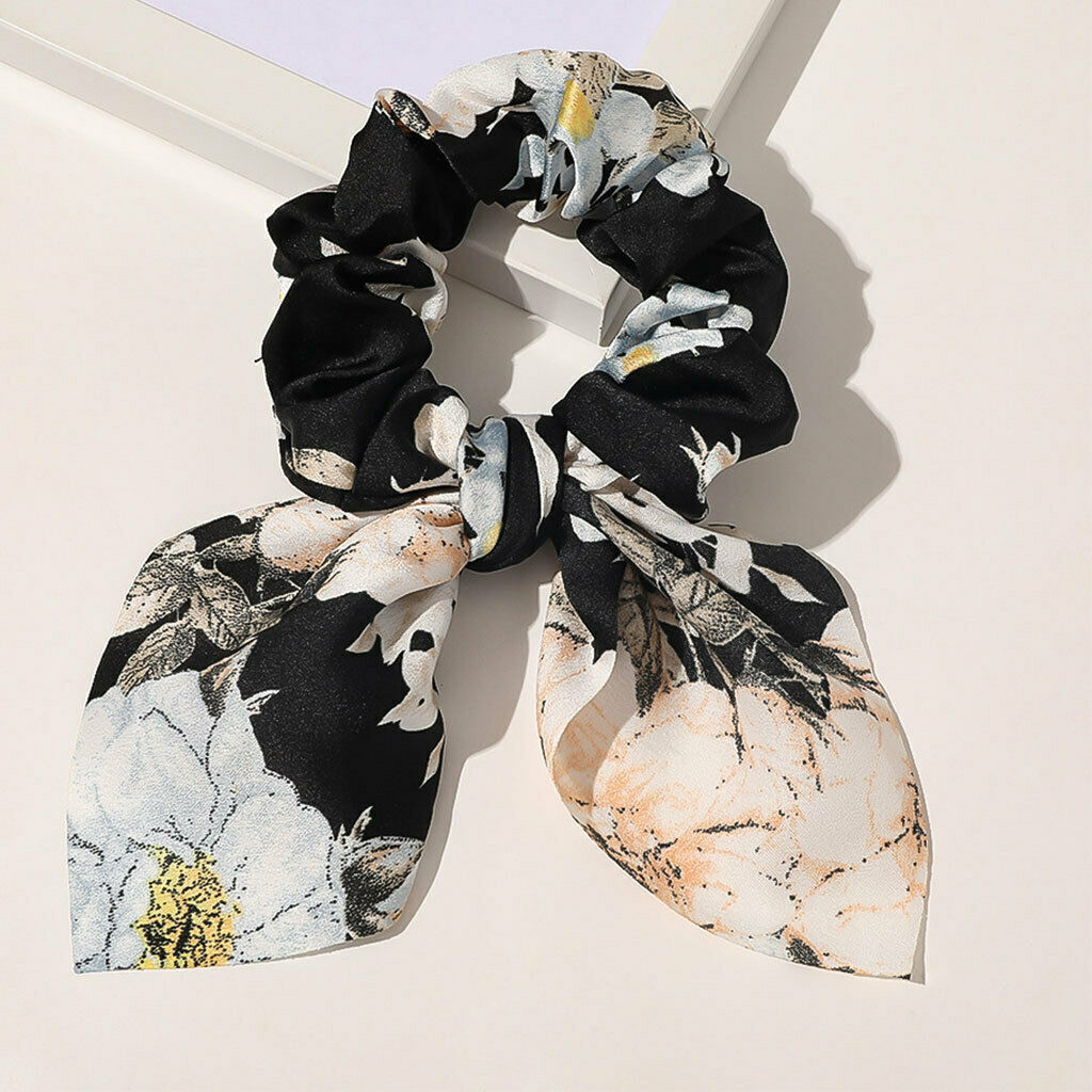 5 Pack Hair Scrunchies for Women Thick Hair Bunny Ear Scrunchies Hair Ties