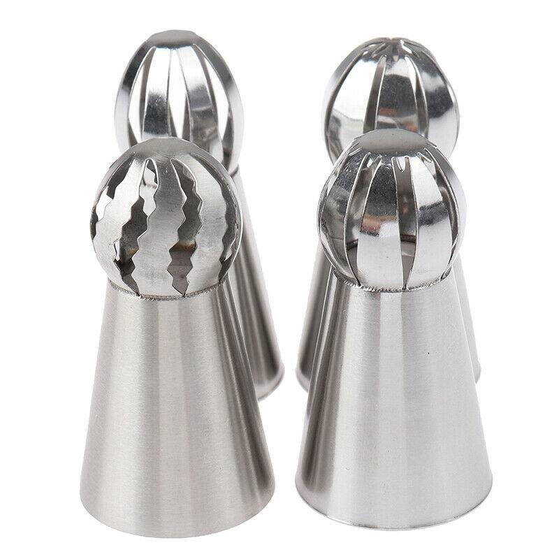 4* Russian Piping Nozzle Sphere Ball Icing Confectioners Pastry Tip Diy C.l8