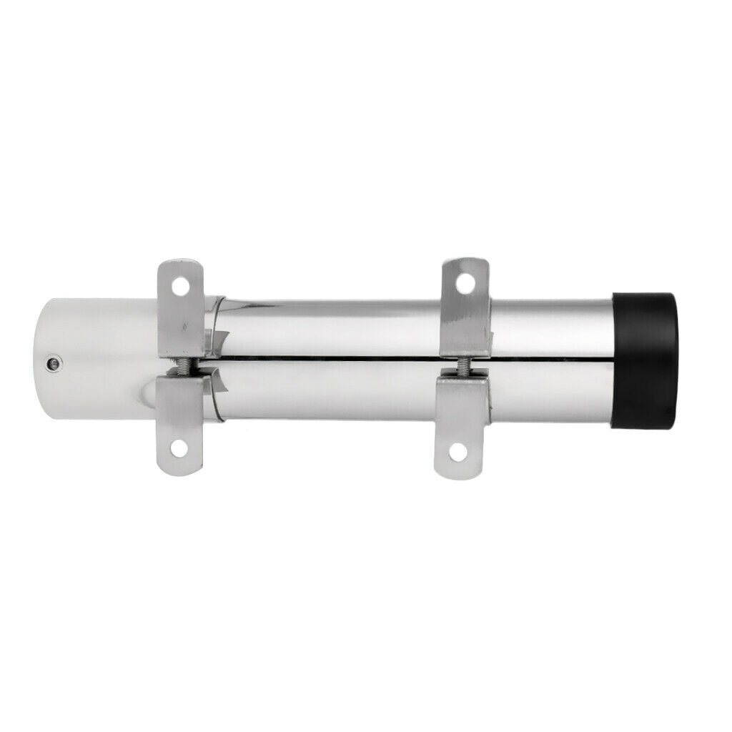 Marine Stainless Steel Side Mounted Fishing Rod Holder Black Rubber Insert