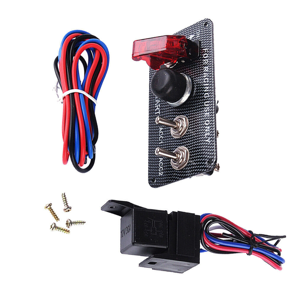 3+1 Racing Car 12V Ignition Switch Panel LED Engine Start Push Button Toggle
