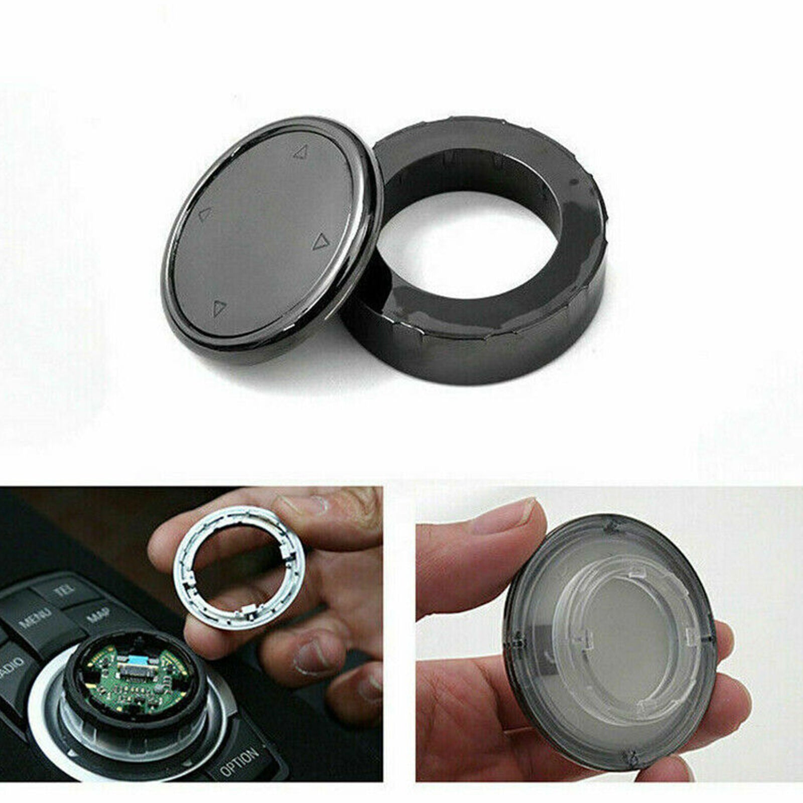 1pc Ceramic Black IDrive Multimedia Knob Cover For BMW X1 X3 X4 X5 X6 1 2 3 5