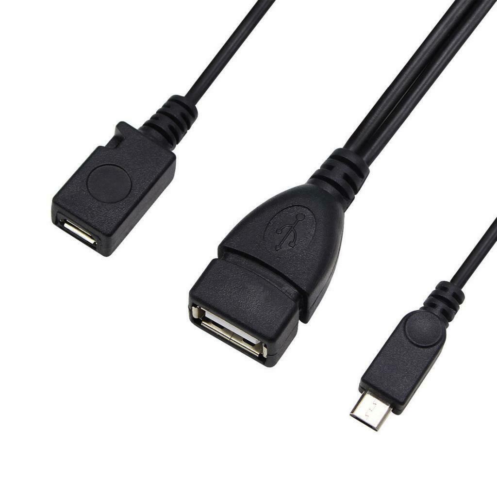 2Piece USB 2.0 to LAN RJ45 Cable & USB Female to Dual Micro USB Port Cable