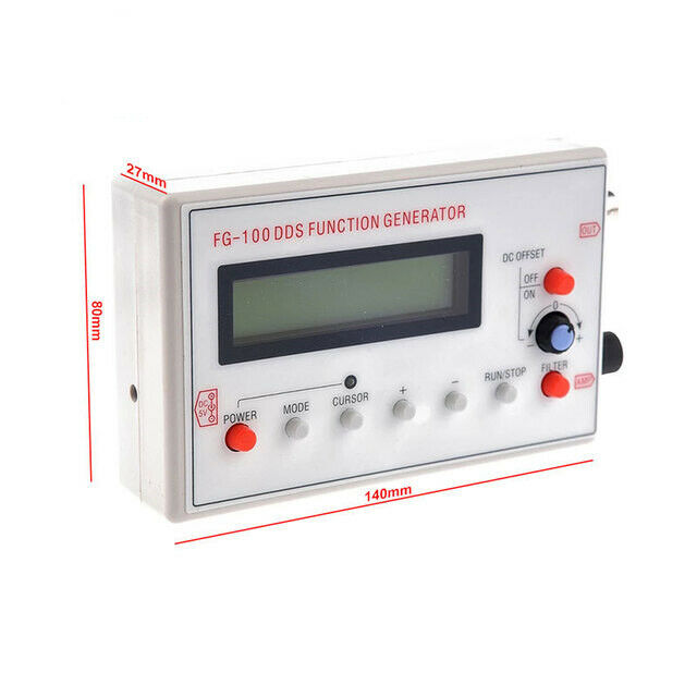 Dds Function Signal Generator Module Fg-100 1Hz-500Khz Sine+Square Wave 3.5~10V