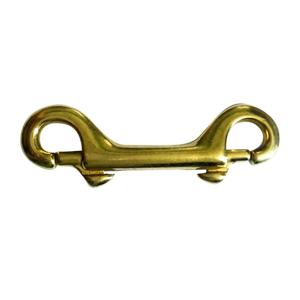 2x Solid Brass Double End  Snap  Hook Key Holder Key Chain 3-1/2