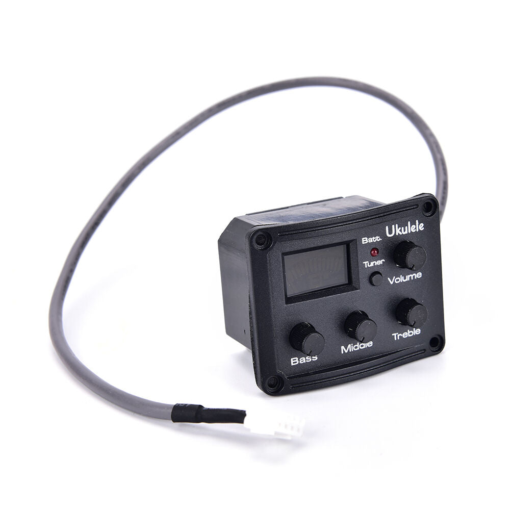 Ukelele Piezo Pickup Preamp 3-Band EQ Equalizer Tuner System LCD Display BDAU