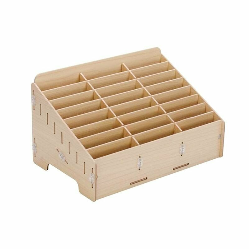 24 Cells Multifunctional Wooden Storage Box Mobile Phone Repair Organizer Tool