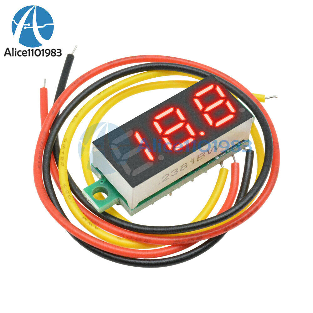 0.28" Red LED DC 0-100V 3 Wires Digital Voltmeter Display Voltage Panel Meter