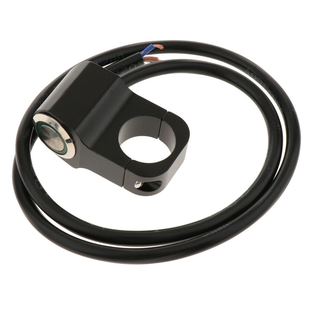 22mm Stainless Steel Motorcycle Handlebar Headlight Fog Light Switch Green