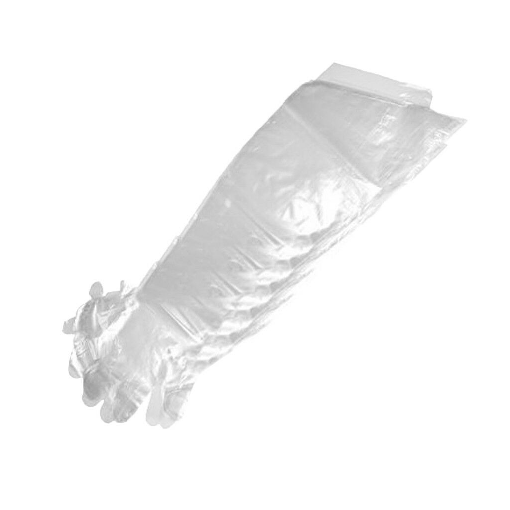 50x Shoulder Length Gloves Horse Cattle Artificial Insemination Gloves Clear