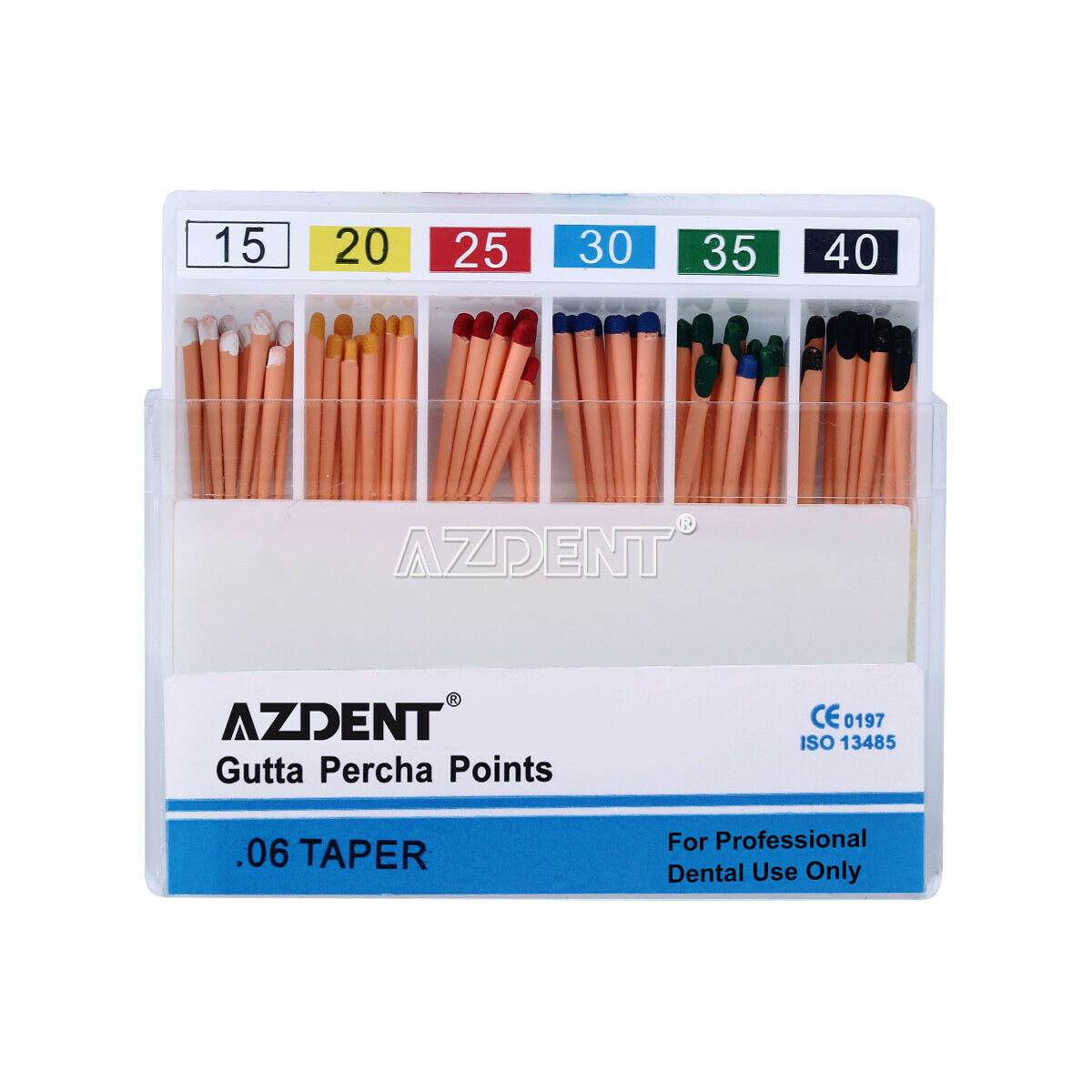 10 Packs Dental Gutta Percha Point Taper 0.06 15-40# for Professional Dental Use