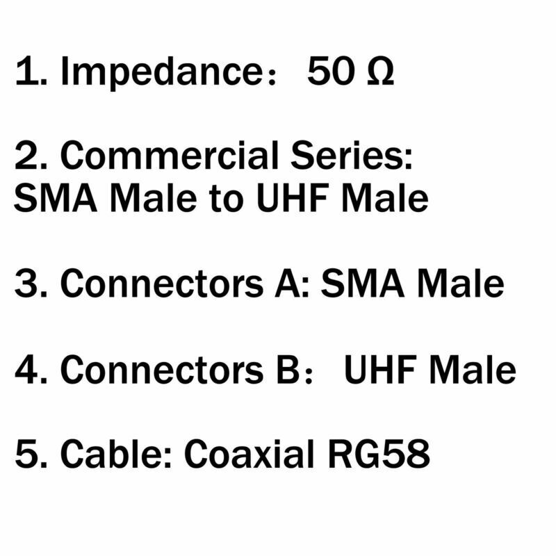 PL259 SMA Male to UHF Male RF Straight Pigtail RG58 Coax Cable 20/50/100cm A6