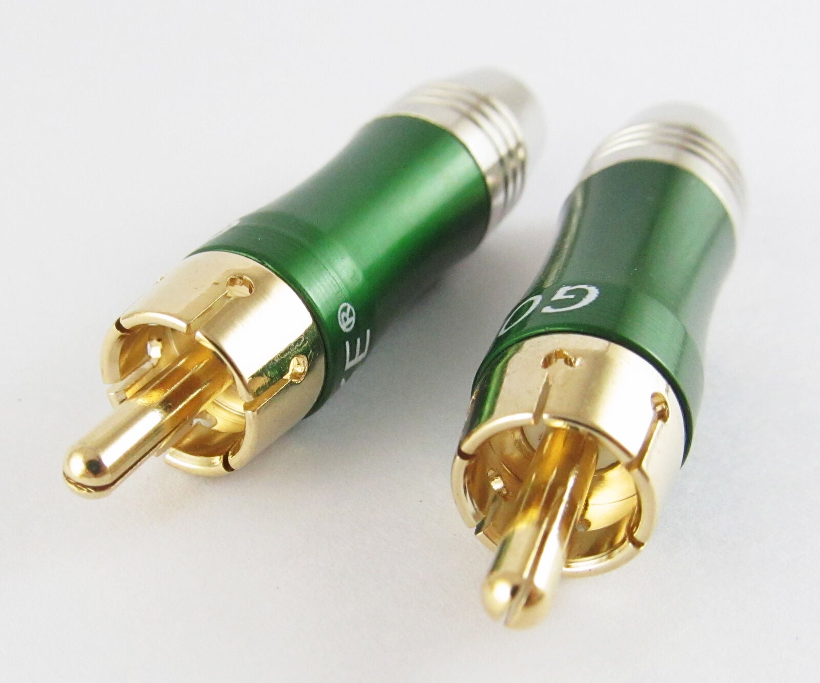 50pcs Green RCA plug Male with aluminum housing and copper plug