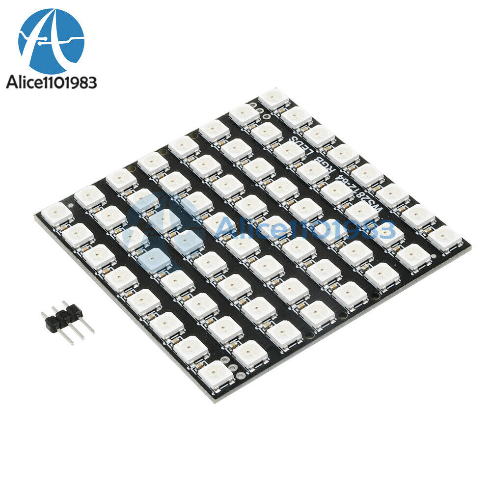 10PCS 64-bit WS2812 5050 RGB LED Development Board w/ Built-in Full-Color Driver