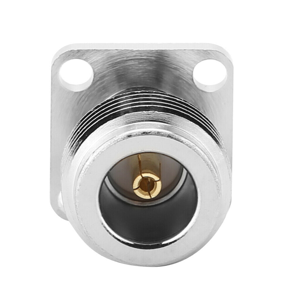 2Pcs N Type female Jack with Flange RF Coaxial Connector Adapter