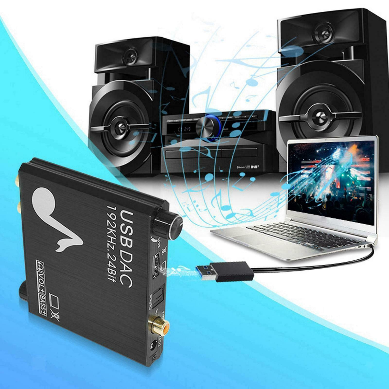 192KHz USB DAC Aluminum Digital to Analog Converter HD TO RCA for HDTV DVD
