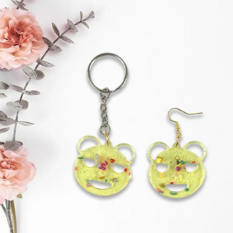 Diy Glossy Bears Earrings Ear Studs Decorative Pendant Silicone Mold