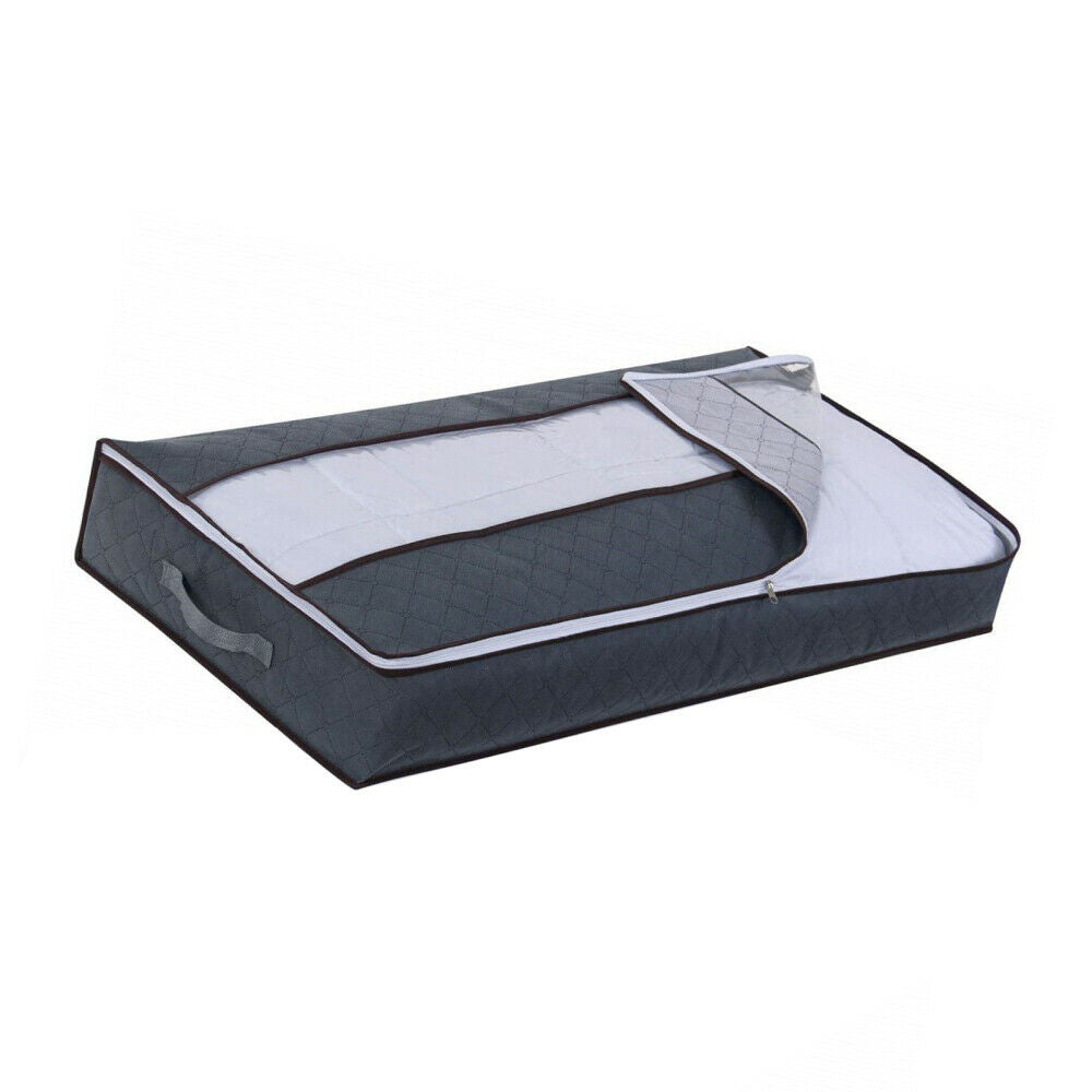 Flexible Zippered Underbed Storage Bag for Comforter Blanket Packing Storage