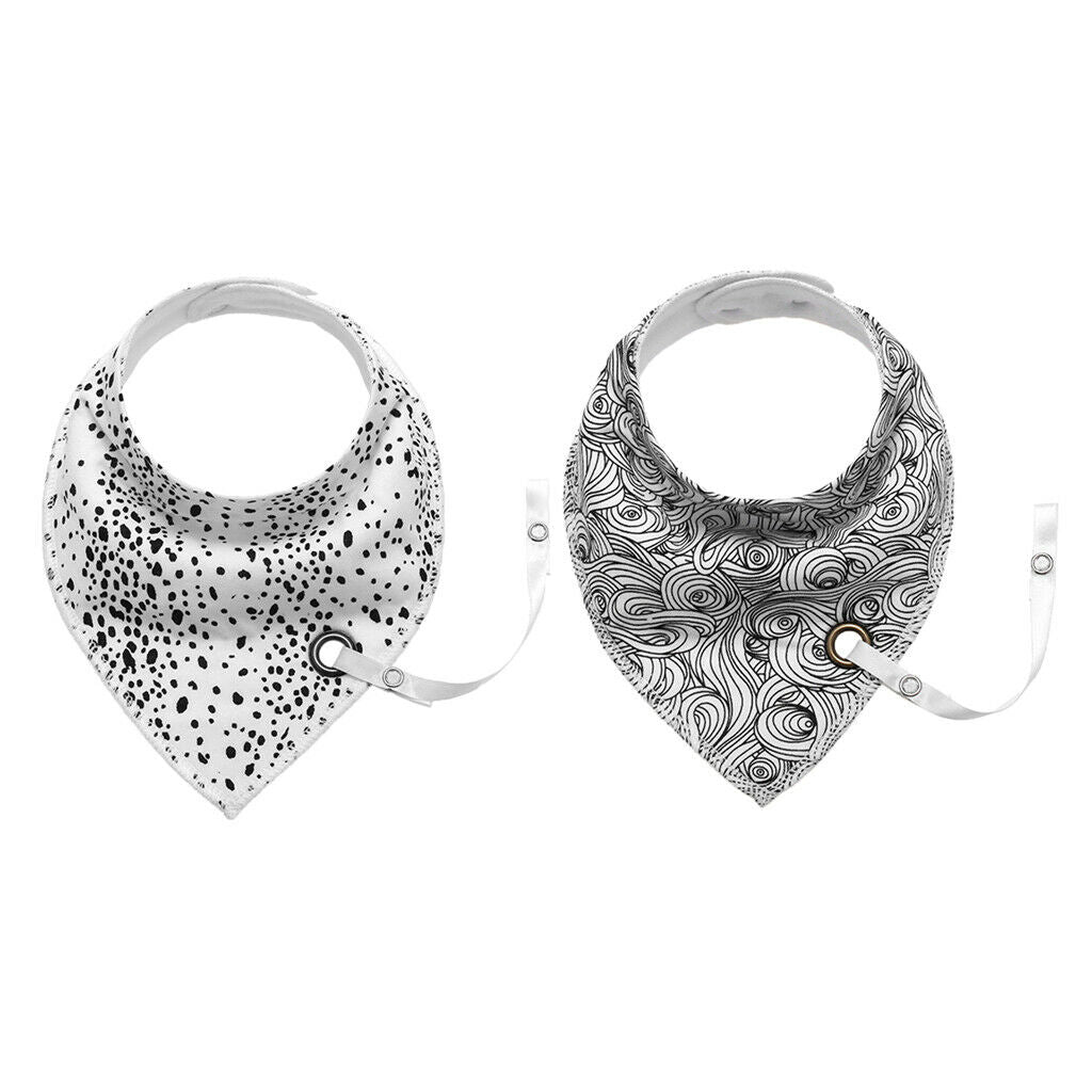 Baby Triangle Bandana Bib Saliva Towel Head Scarf & Pacifier Clip Style4