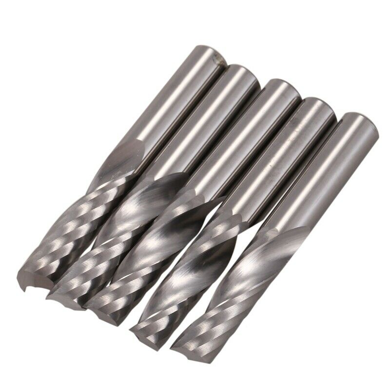 5Pcs 6Mm 1/4 Inch Carbide Cnc Router Bits One Single Flute End Mill Tools 22MmQ1