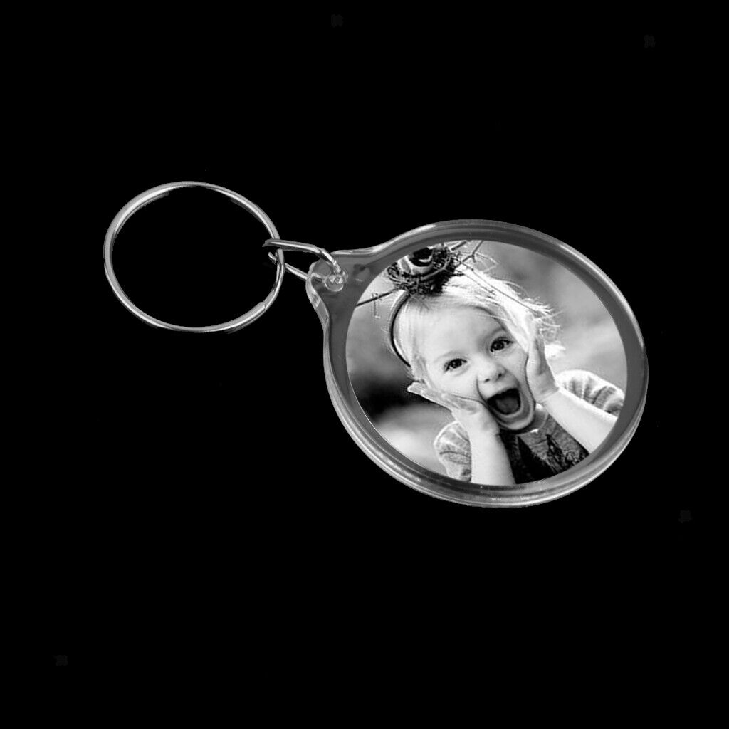 30PC Acrylic Key Ring Ketchain Picture Frame Keychain Blank Insert Photo