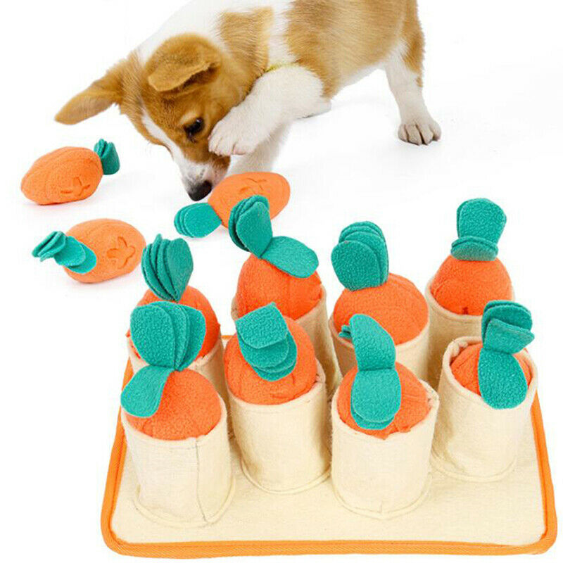 Pet Dog Snuffle Mat Sniffing Training Carrot Blanket Detachable Fleece PadsB Tt