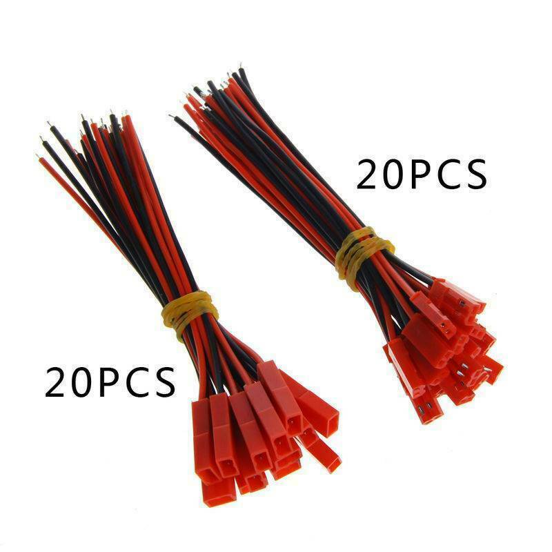 20Pcs 100mm Male Female 2-pin JST Plug Connector Cable Wire For RC Lipo Battery~
