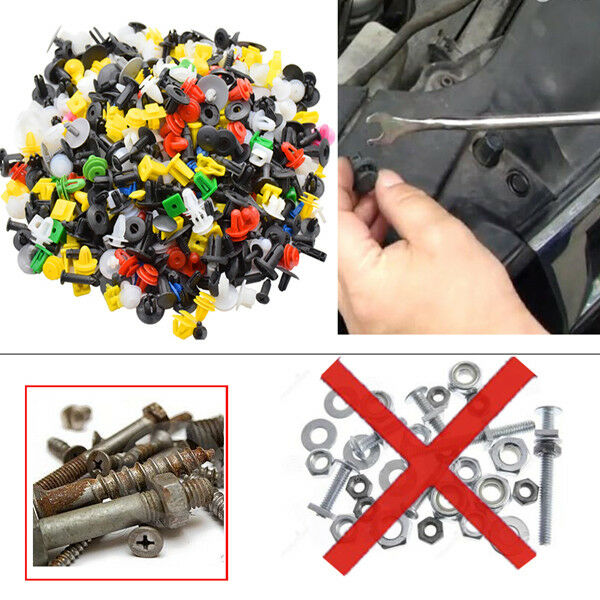 1000PCS Mixed Car Door Bumper Fenders Fastener Retainer Rivet Push Pin Clip Fine