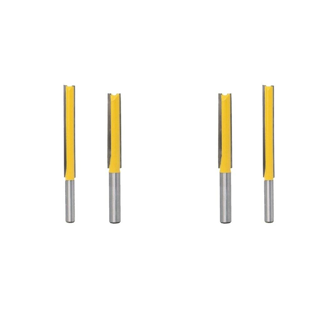 4pcs Edge 2 Flute 2'' Cutting Straight Shank Flush Trim Router Bit Slotted