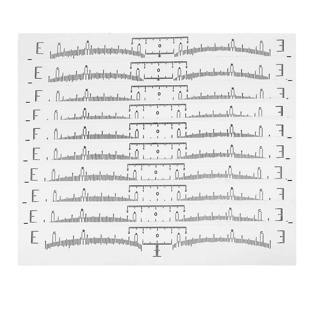 10Pcs Disposable Microblading Eyebrow Measure Ruler Stickers Practice Tools