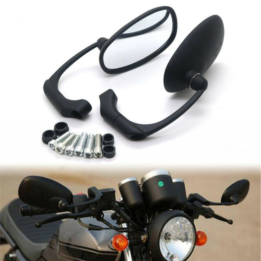 Motorcycle Retro L-bar Round Rearview Side Mirror for GN125 Cafe Racer Custom