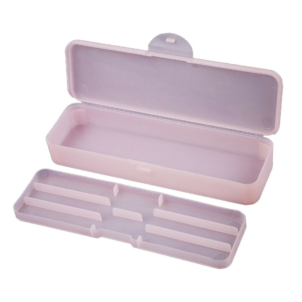 Two Layer Storage Box Nail File Dotting Drawing Brush Container Case Pink