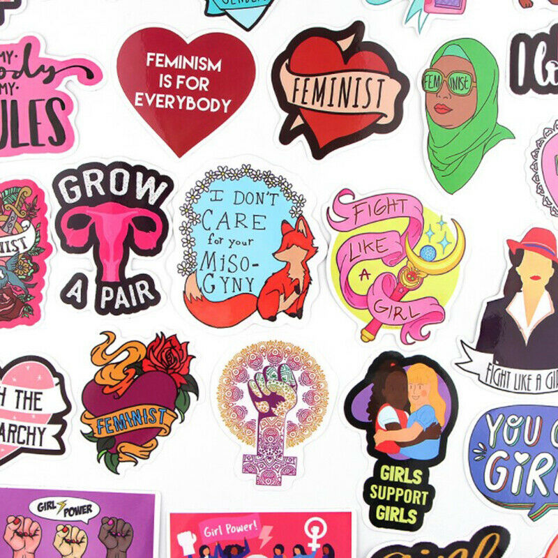 35pcs Feminism Cartoon Waterproof Kids Stickers Guitar Graffiti DIY StickerB Lt