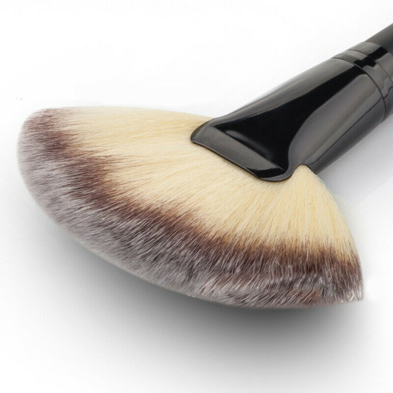Soft Makeup Large Fan Brush Foundation Blush Blusher Highlighter Cosmetic.l8